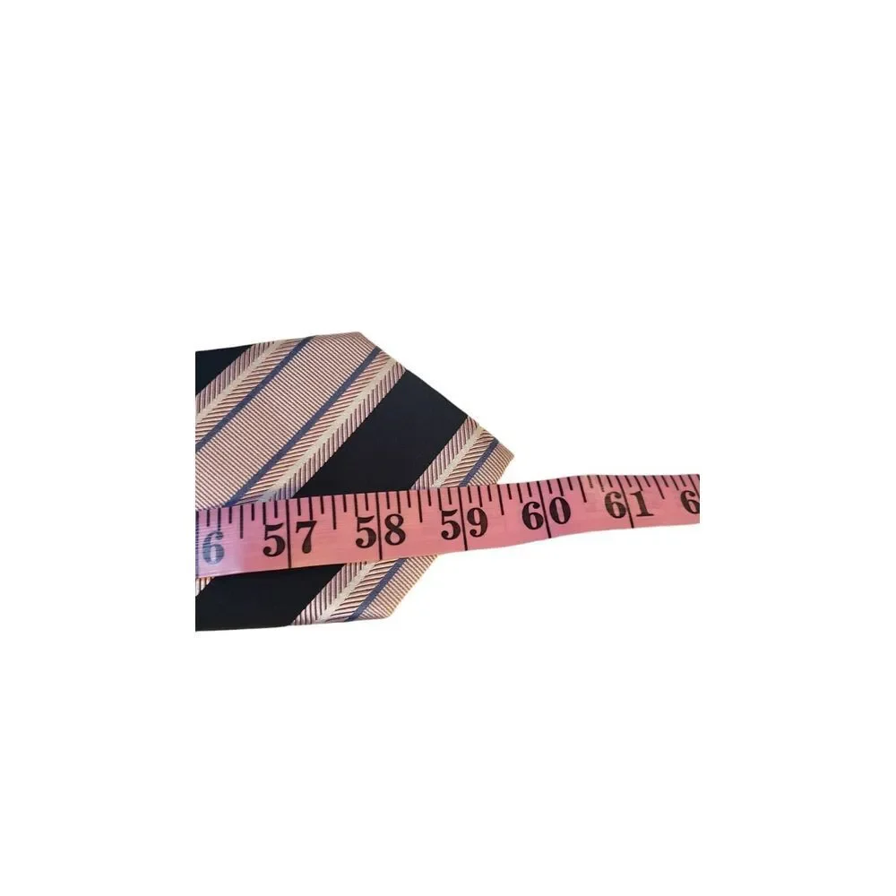 JOSEPH ABBOUND‎ Neck Tie Men's Luxury 100% Silk Black Pink Striped Business Suit